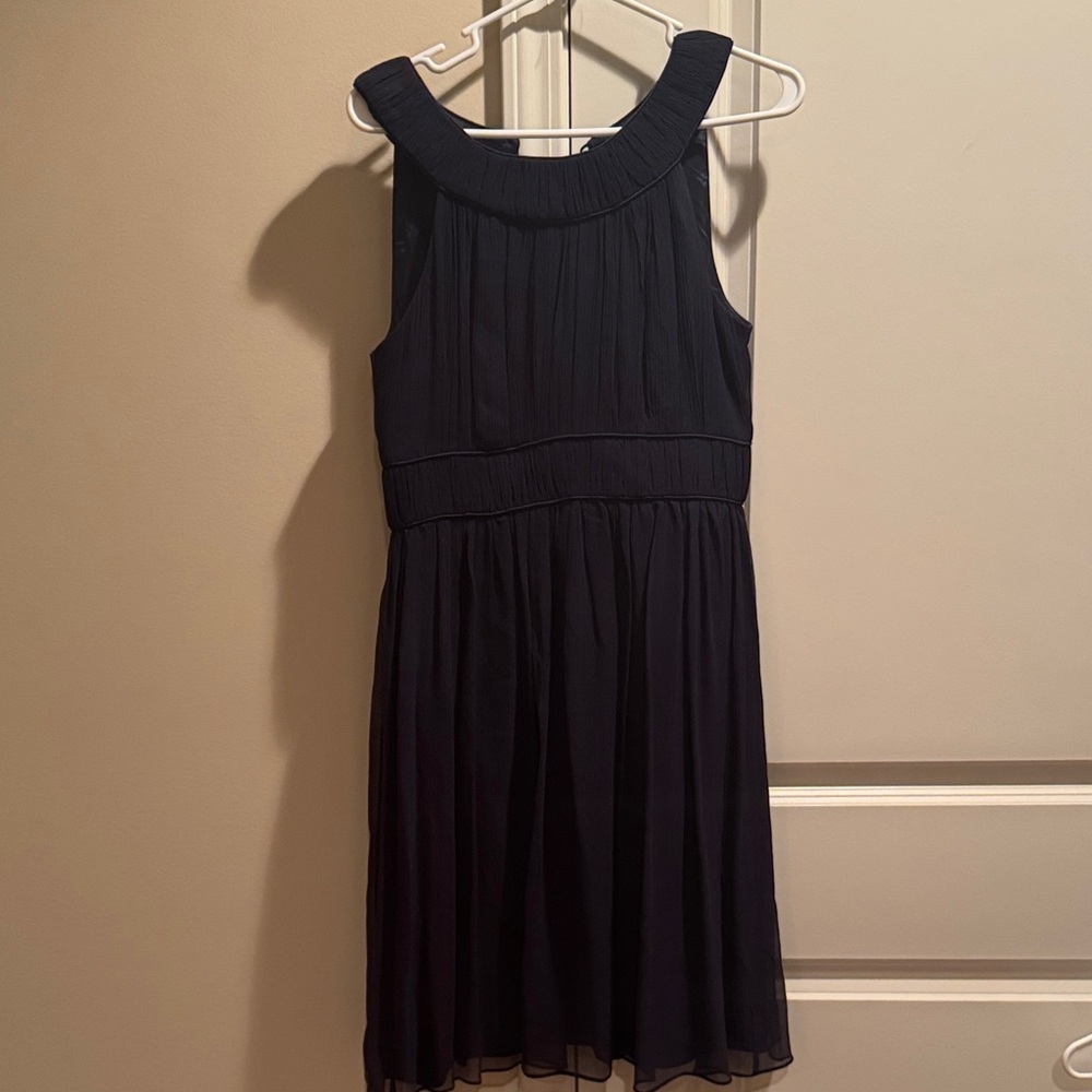 Elegant Navy Crepe Dress